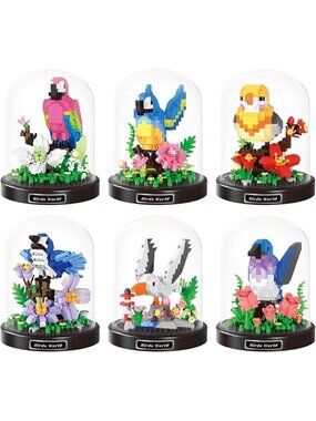 Birds Mini Building Blocks Animal Educational Toy Gift Adults Children Set of 6